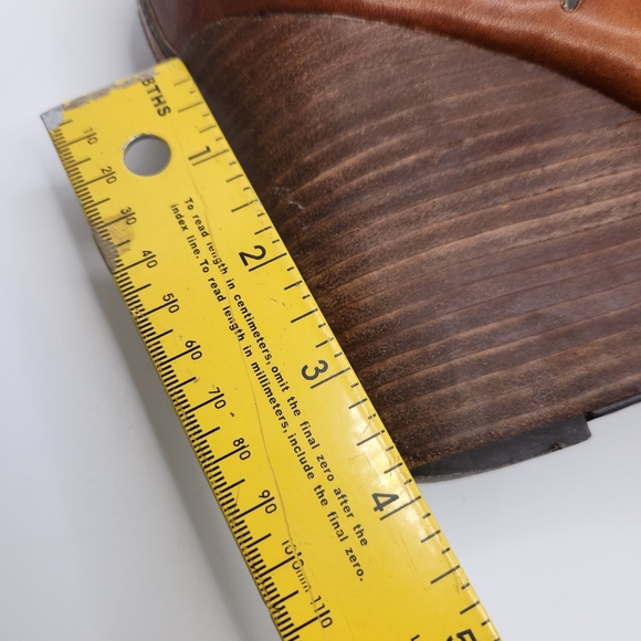 Frye Gwen Ankle Strap Leather Wedge Sandal Cognac Brown 9.5 Boho Hippie Prairie - Picture 4 of 14